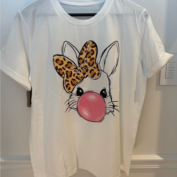 Leopard Bow Bubble Bunny Tee - Picture 3 of 4